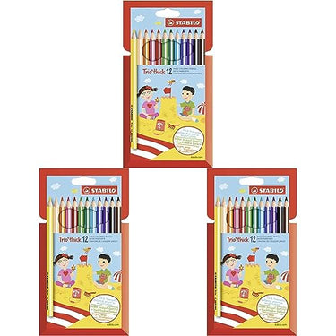 STABILO Dreikant-Buntstift Trio dick - 36er Pack - mit 12 verschiedenen Farben im Sale